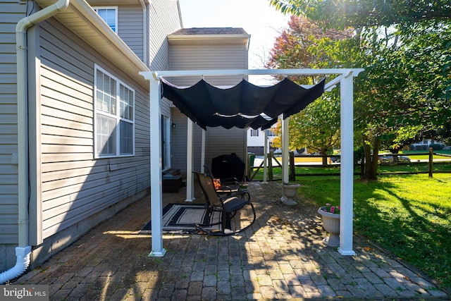 view of patio / terrace with a pergola