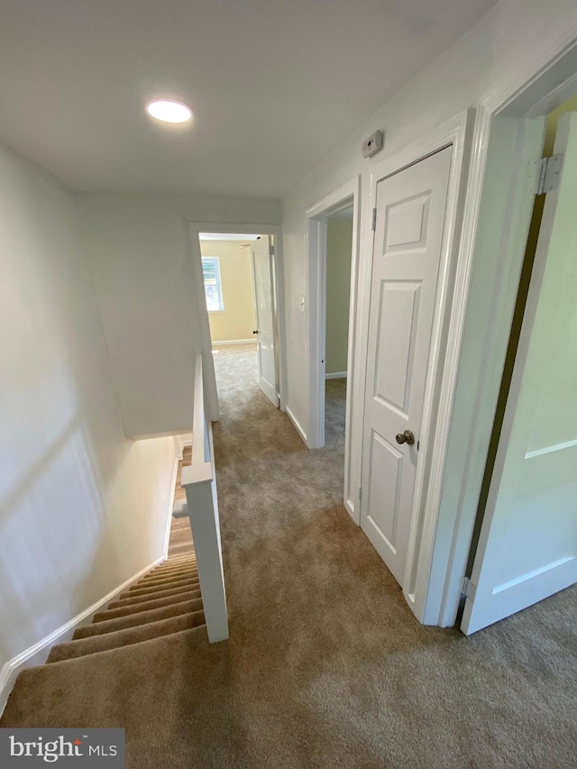 corridor with carpet floors