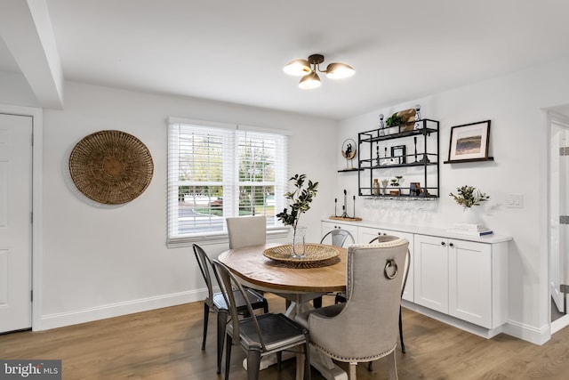 dining area featuring light hardwood / wood-style flooring