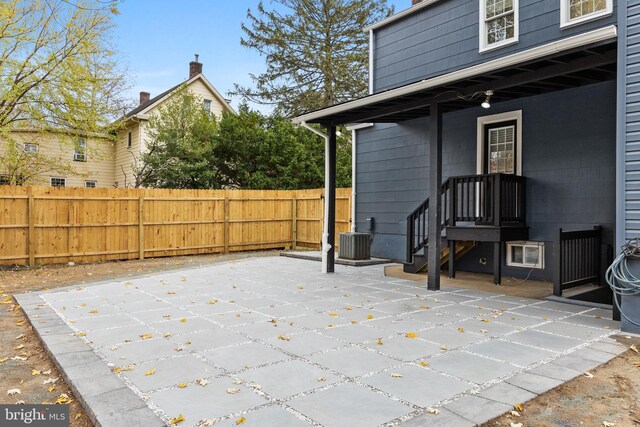 119 E Camden Ave, Moorestown, NJ 08057 - view of patio / terrace featuring fence and central air condition unit