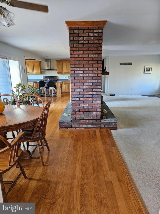 dining room featuring light wood-type flooring