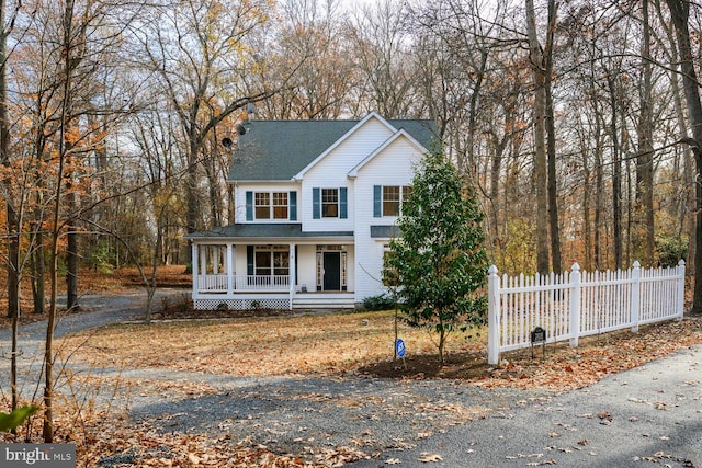 front facade featuring covered porch