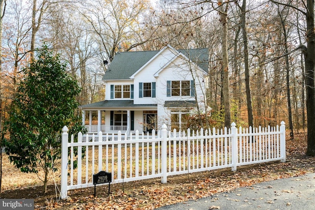 view of front property featuring a porch