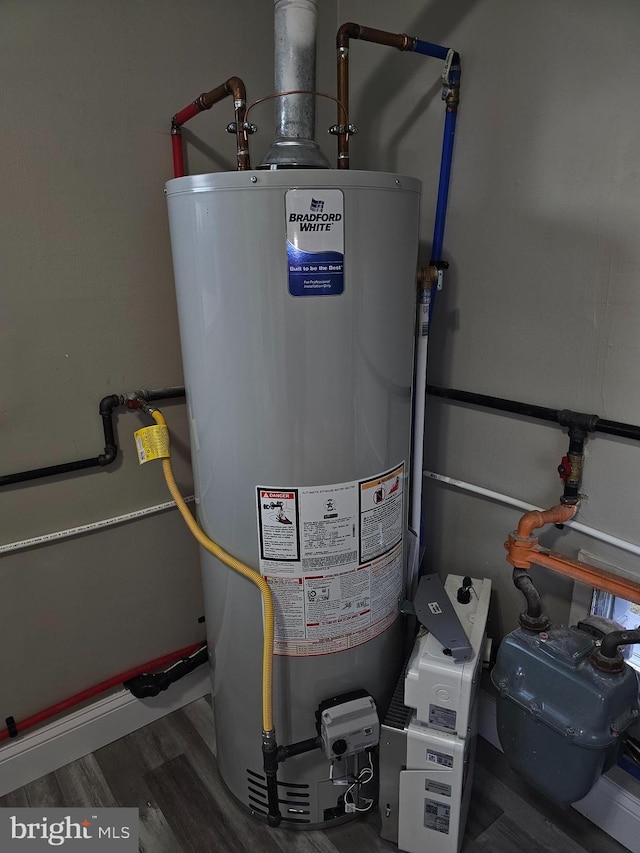 utility room with gas water heater