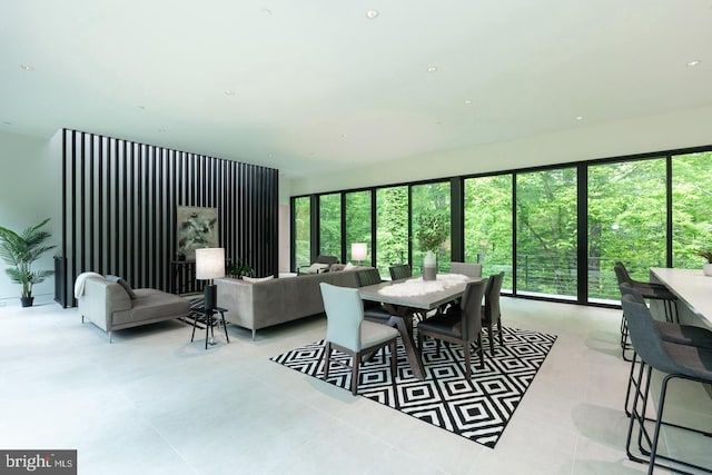 view of tiled dining area