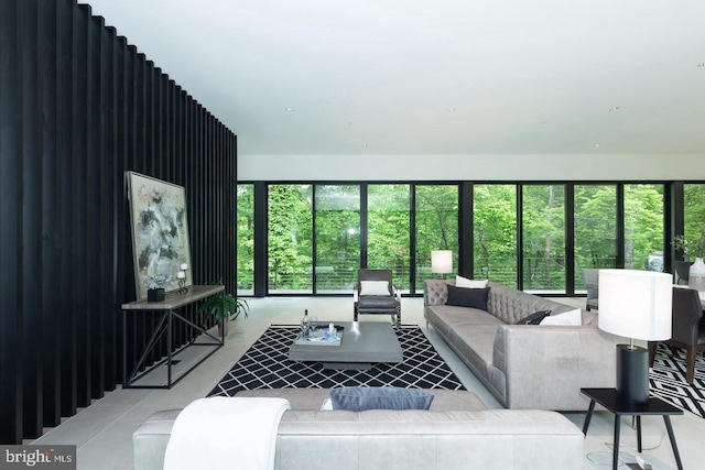 living room featuring plenty of natural light