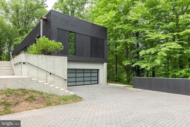 view of garage