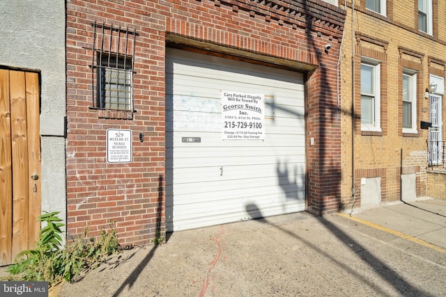 view of garage