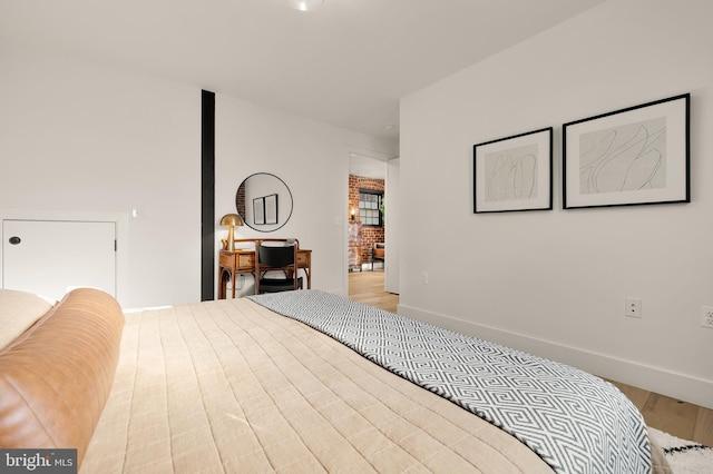 bedroom featuring light wood-type flooring