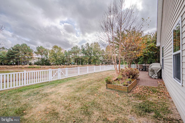 view of yard with a patio area