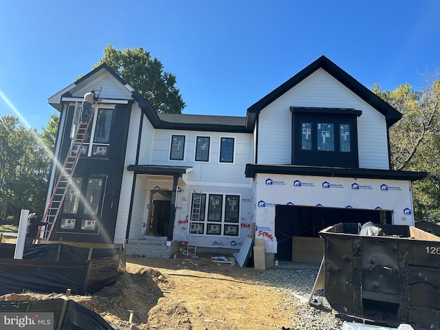 view of front of house with a garage