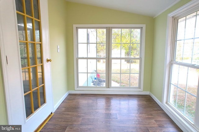 2810 Panther Rd, Vineland, NJ 08361 - doorway to outside featuring vaulted ceiling, baseboards, and a healthy amount of sunlight