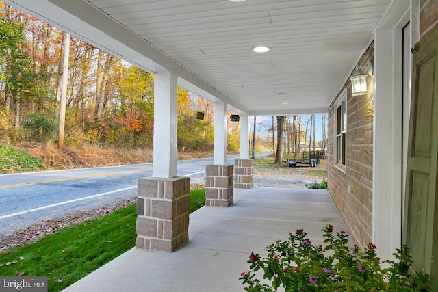 view of patio with a porch