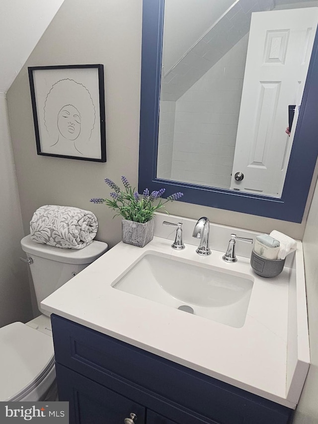 bathroom featuring toilet and vanity