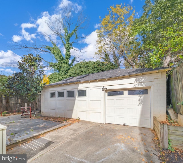 view of garage