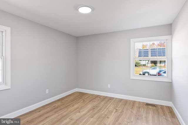 empty room featuring light wood-type flooring