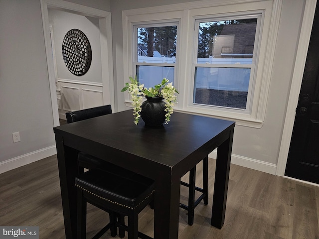 dining room featuring dark hardwood / wood-style flooring