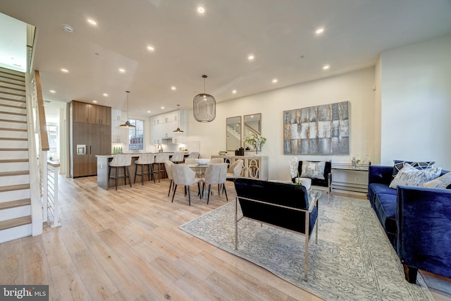 living room featuring light hardwood / wood-style floors