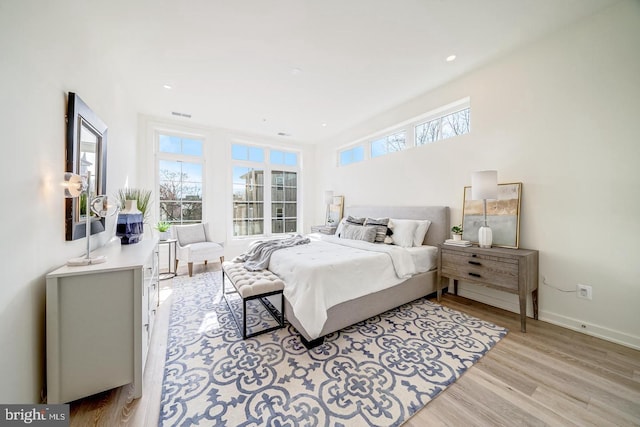 bedroom featuring light hardwood / wood-style flooring