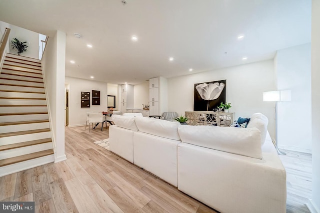 living room featuring light hardwood / wood-style flooring