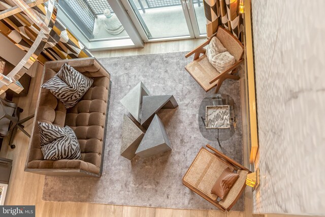 living room featuring hardwood / wood-style floors