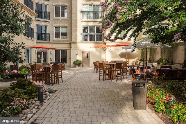 view of patio / terrace with a balcony