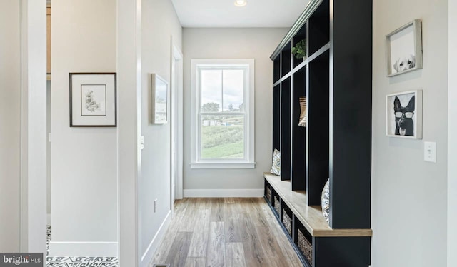 mudroom featuring hardwood / wood-style flooring