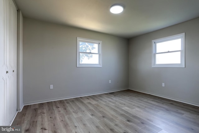 empty room featuring light hardwood / wood-style flooring