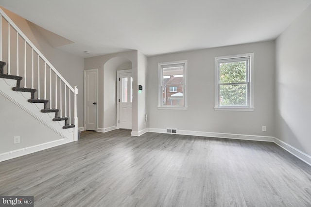 foyer with hardwood / wood-style floors