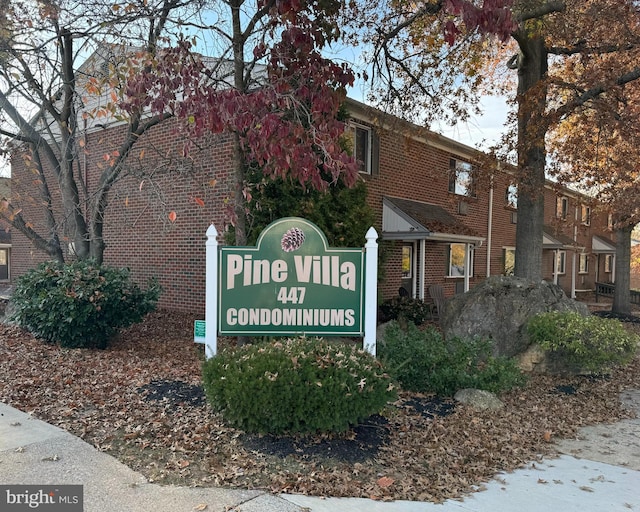 view of community sign