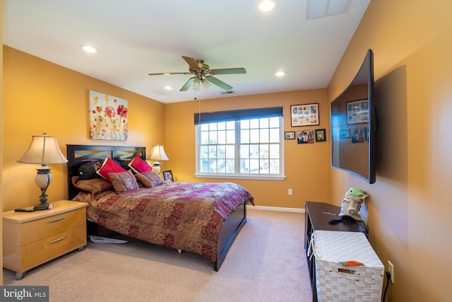 10 Eddie Ct, Dayton, NJ 08810 - bedroom with recessed lighting, carpet, visible vents, and a ceiling fan
