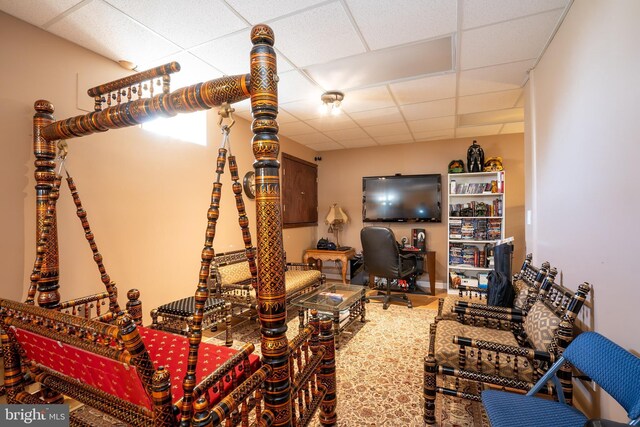 10 Eddie Ct, Dayton, NJ 08810 - home theater featuring recessed lighting, carpet flooring, and a drop ceiling