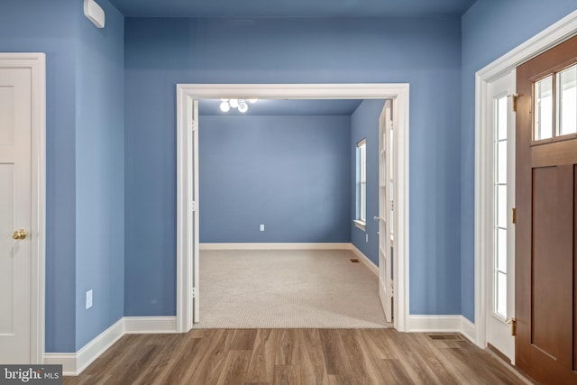 entrance foyer featuring wood-type flooring