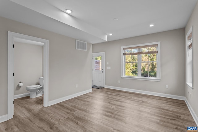 interior space with light hardwood / wood-style flooring