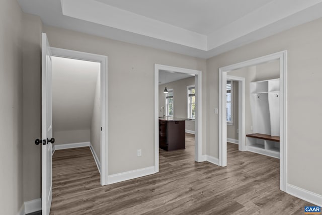 unfurnished bedroom with light wood-type flooring