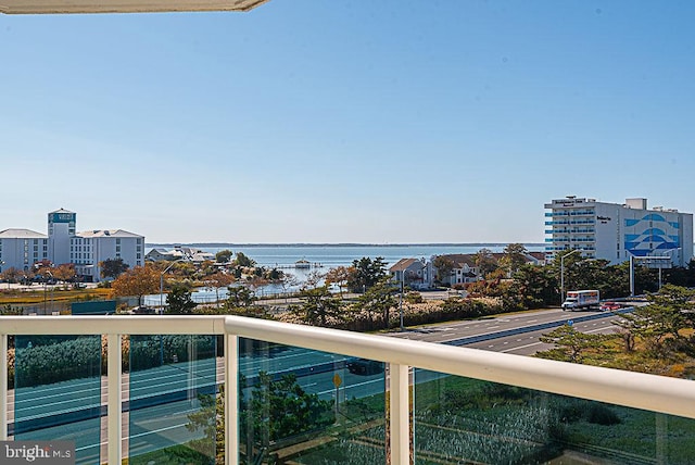 balcony with a water view