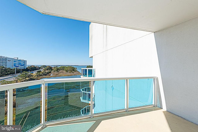 balcony with a water view