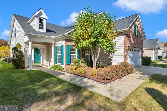 view of front facade featuring a front yard