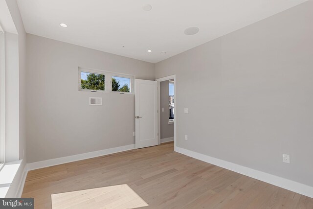 empty room featuring light hardwood / wood-style floors