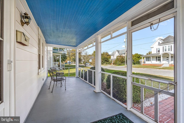 view of unfurnished sunroom