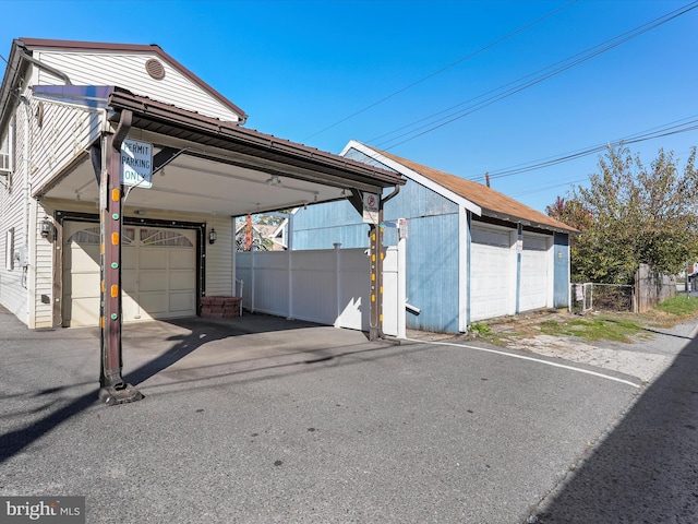 view of garage