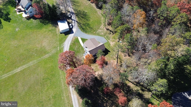 aerial view with a rural view