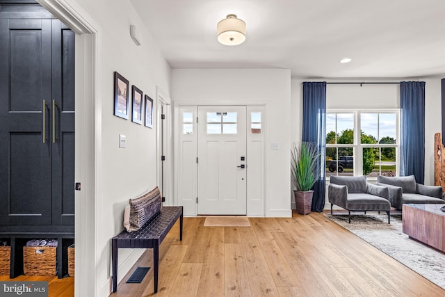 entryway featuring light hardwood / wood-style flooring