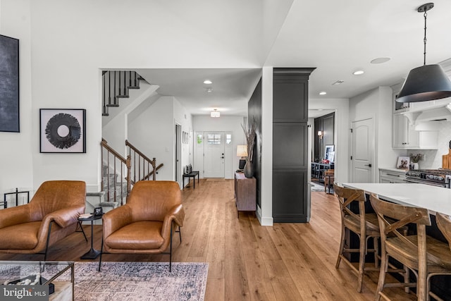 interior space featuring light wood-type flooring