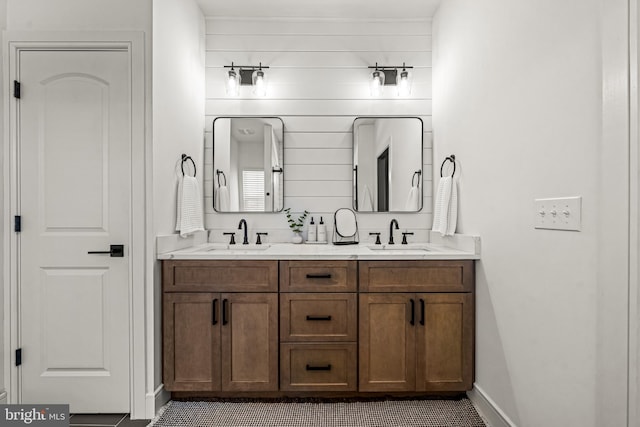 bathroom featuring vanity and tile patterned floors