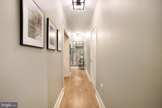 hall featuring light hardwood / wood-style flooring