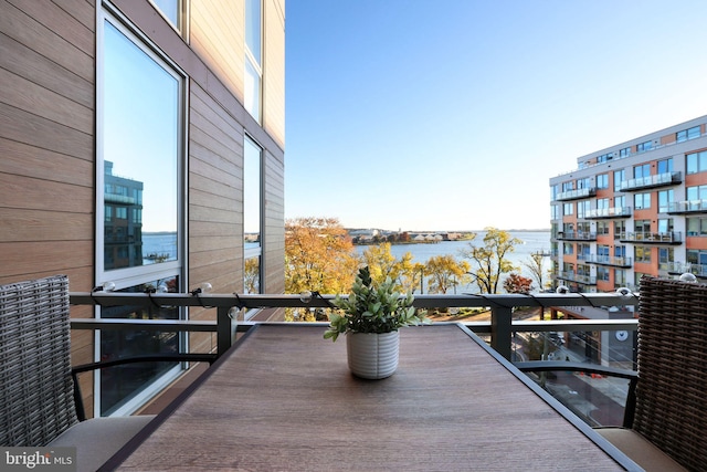 balcony with a water view