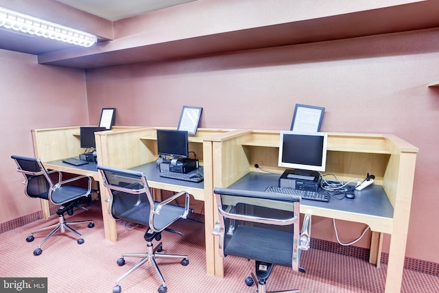 view of carpeted office