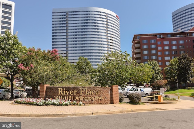 view of community sign