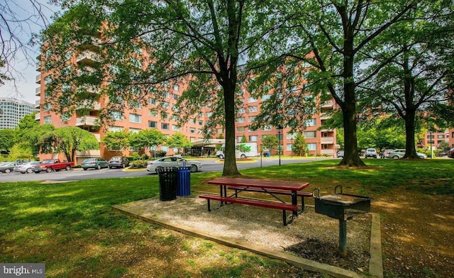 view of community with a yard